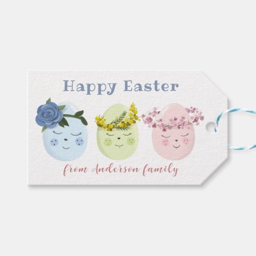 Floral Happy Easter Gift Tag