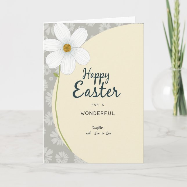 Floral Happy Easter Greeting Card (Front)