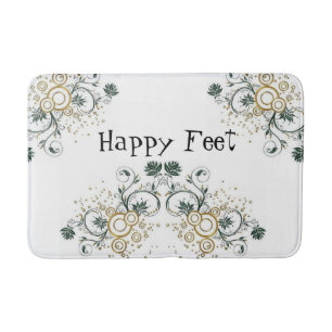 Floral Happy Feet Bathroom Bath Mat