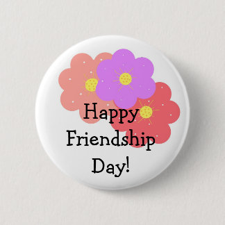 Floral Happy Friendship Day Pinback Button