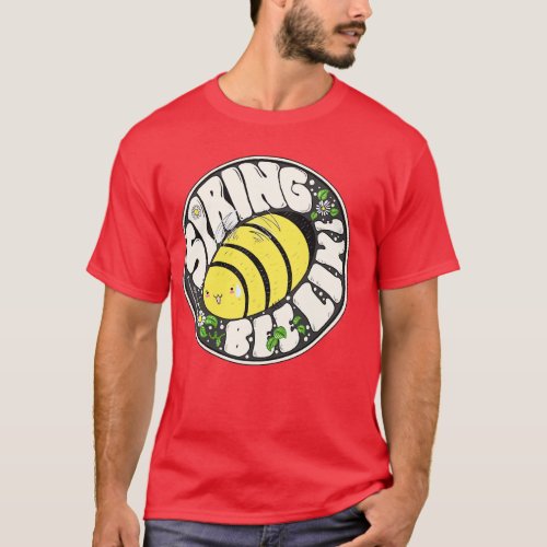 Floral Happy Hippie Fat Bee Spring Bee Like TShirt