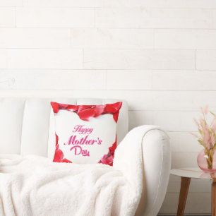 Floral Happy Mother’s Day Decorative Throw Pillow