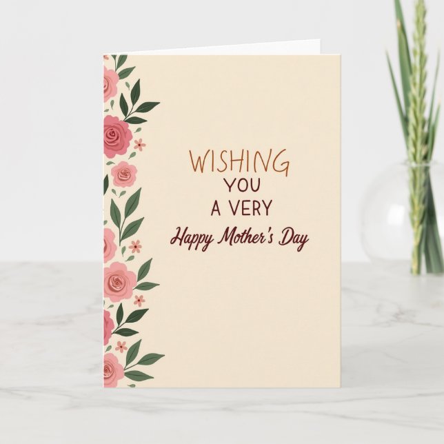 Floral Happy Mothers Card (Front)