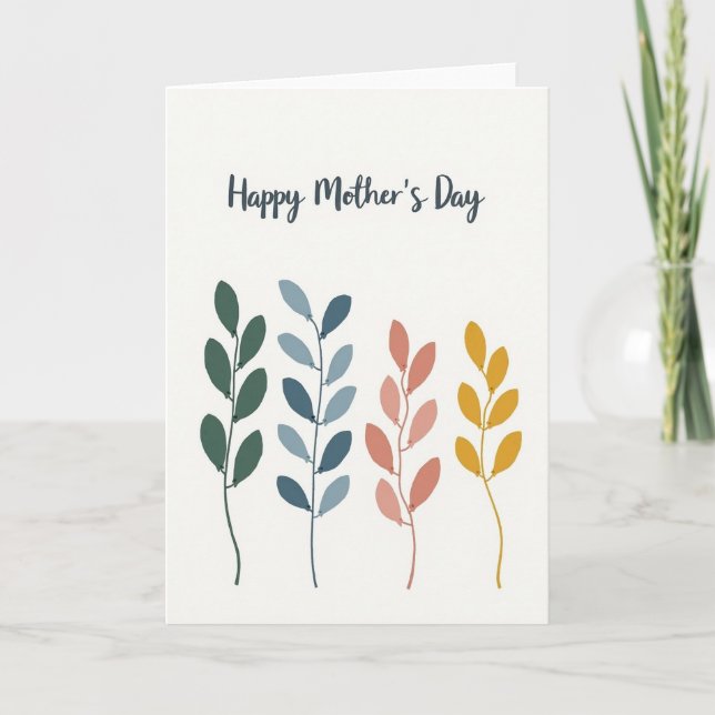 Floral Happy Mothers Day Art Card (Front)