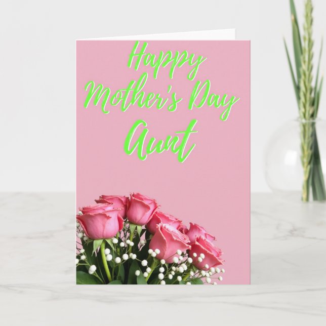 Floral Happy Mothers Day Aunt Card (Front)
