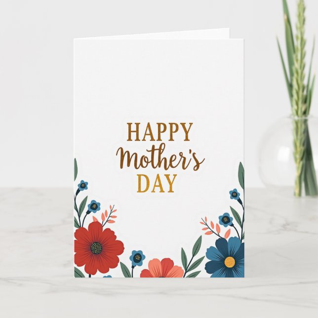 Floral Happy Mothers Day Card (Front)