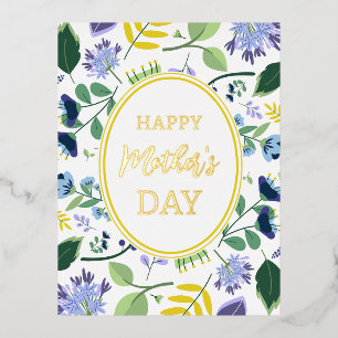 Floral Happy Mother's Day Foil Holiday Postcard
