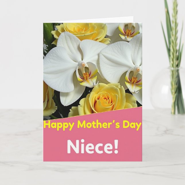 Floral Happy Mothers Day Niece Card (Front)