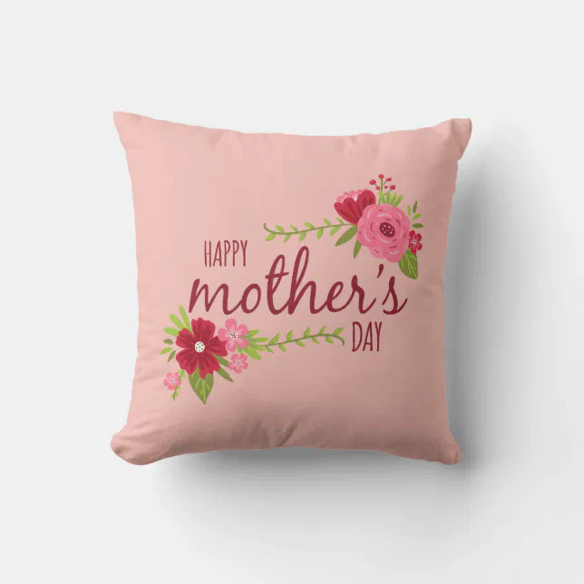 Floral Happy Mother's Day Throw Pillow Zazzle