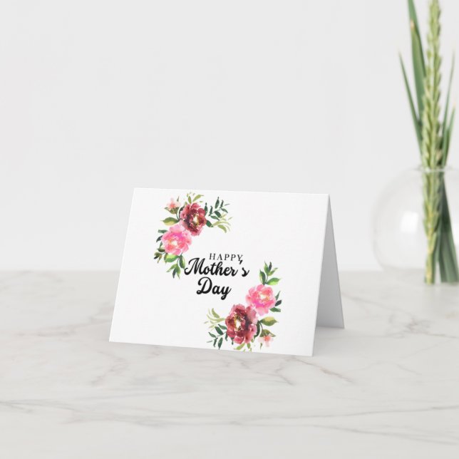 Floral Happy Mother's Day with Text Inside Card (Front)