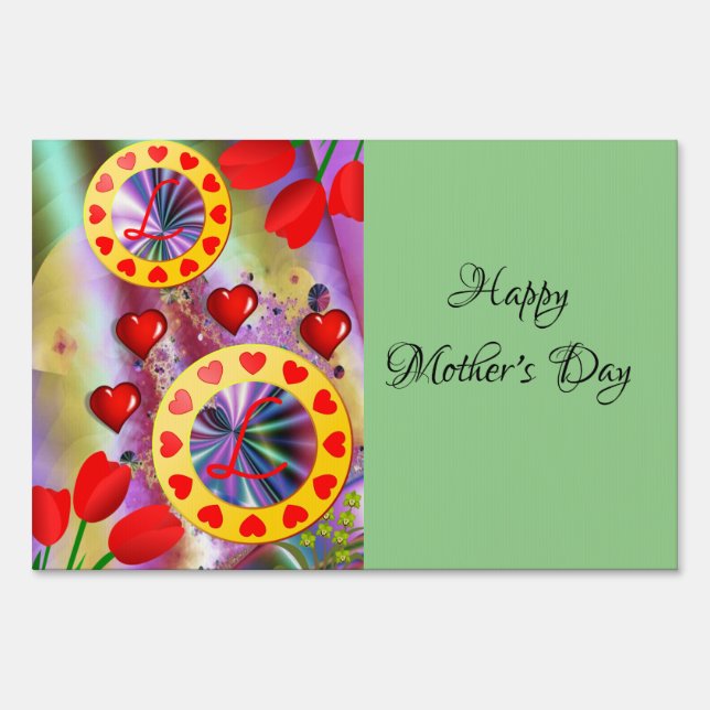 Floral Happy Mother's Day Yard Sign (Front)