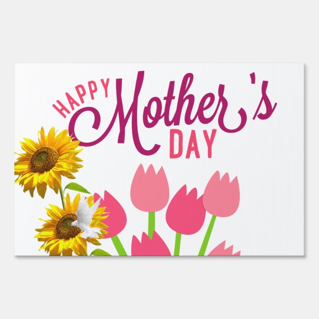 Floral Happy Mother's Day Yard Sign (Front)