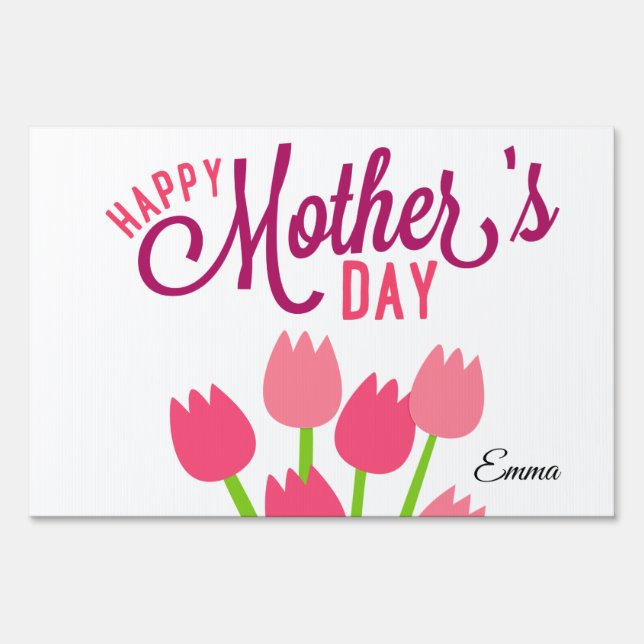 Floral Happy Mother's Day Yard Sign (Front)