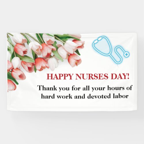 Floral Happy Nurses Day Banner