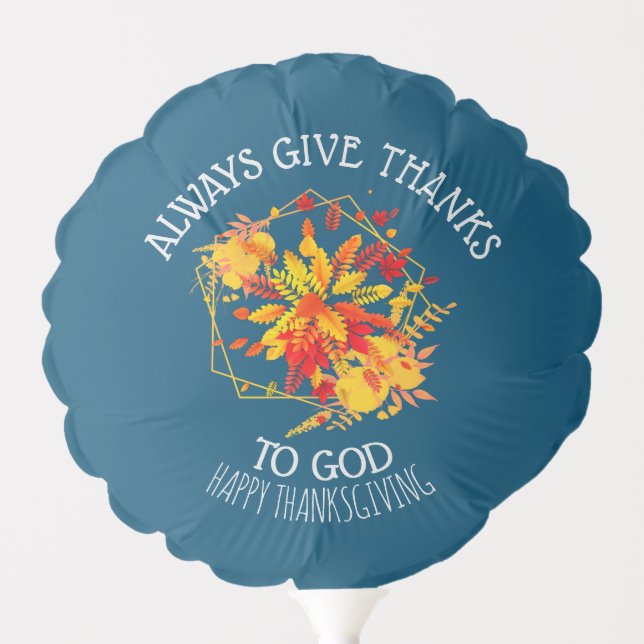 Floral HAPPY THANKSGIVING Christian Balloon (Front)