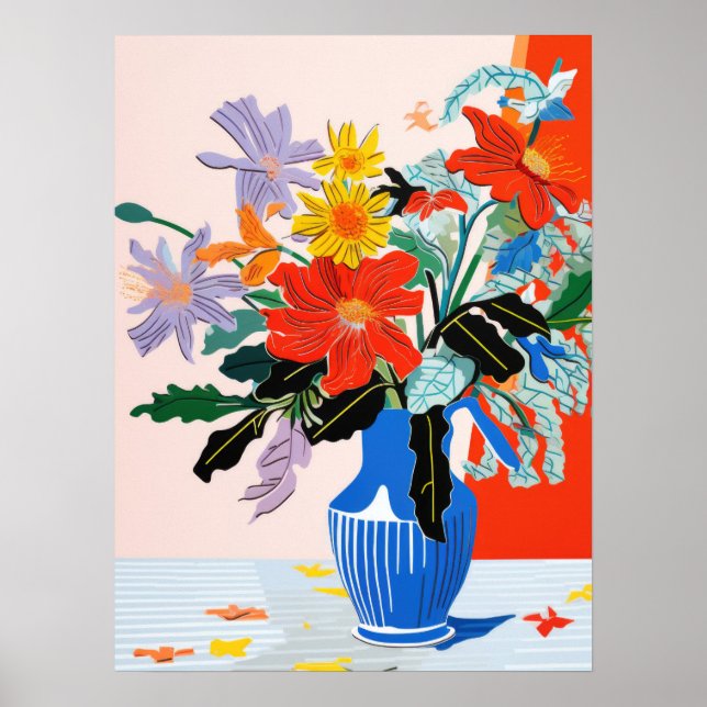 Floral Harmony: A Vibrant Vase Poster (Front)