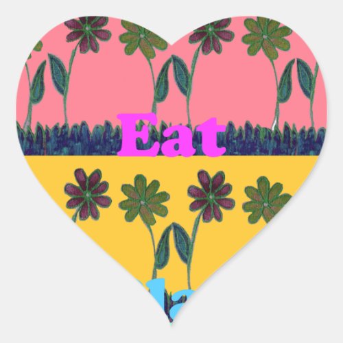 Floral Harmony Baby Pink Bliss enchanting colors  Heart Sticker