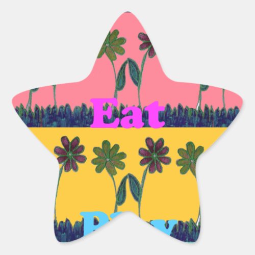 Floral Harmony Baby Pink Bliss enchanting colors  Star Sticker