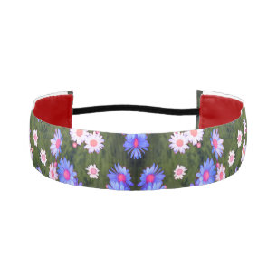 Floral Harmony Blush Pink Blooms Lavender Blue Athletic Headband