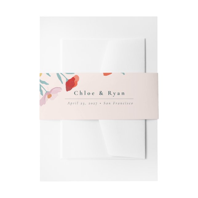 Floral Harmony Invitation Belly Band (Front Example)