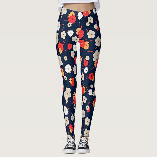 Floral Harmony Leggings by Charles Goy (Front)