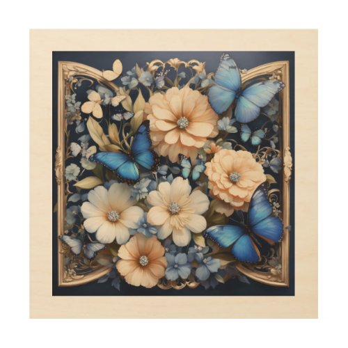 Floral Harmony Natures Embrace in Wood Wood Wall Art