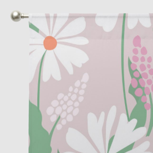 Floral harmony sheer curtains (Pocket)