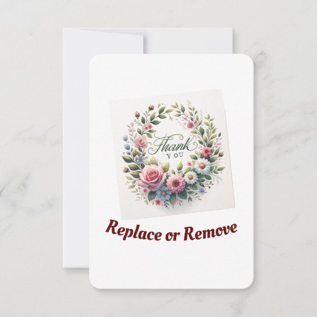 Floral Harmony Thank you Post-cards Card (Front)