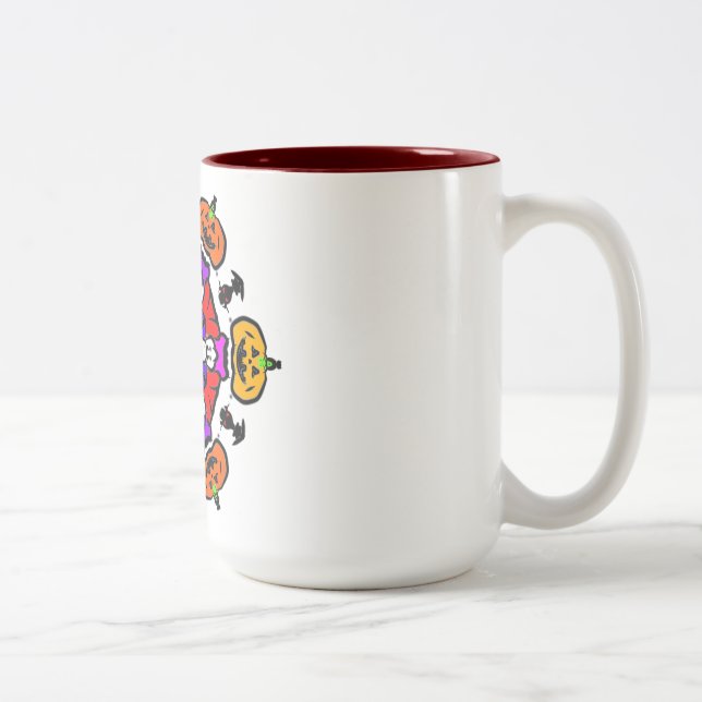 Floral Harvest Mandala" Two-Tone Coffee Mug (Right)