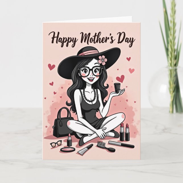 Floral Hat Mothers Day Card (Front)