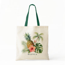 Floral Hawaii Pineapple & Hibiscus Summer Name