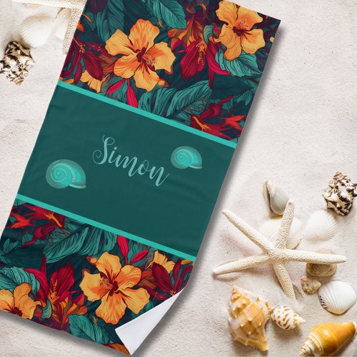 Floral Hawaiian Beach Towel