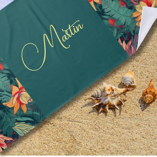 Floral Hawaiian Beach Towel
