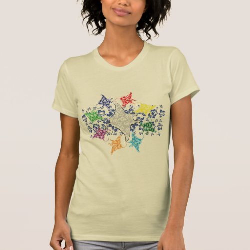 Floral Hawaiian Manta Ray T_Shirt