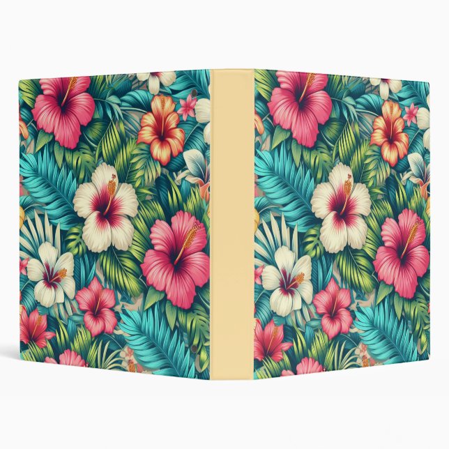 Floral Hawaiian/tropical 3 Ring Binder (Background)