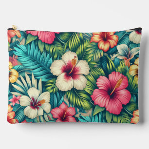 Floral Hawaiian/tropical Accessory Pouch
