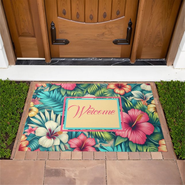 Floral Hawaiian/tropical Doormat (Outdoor)
