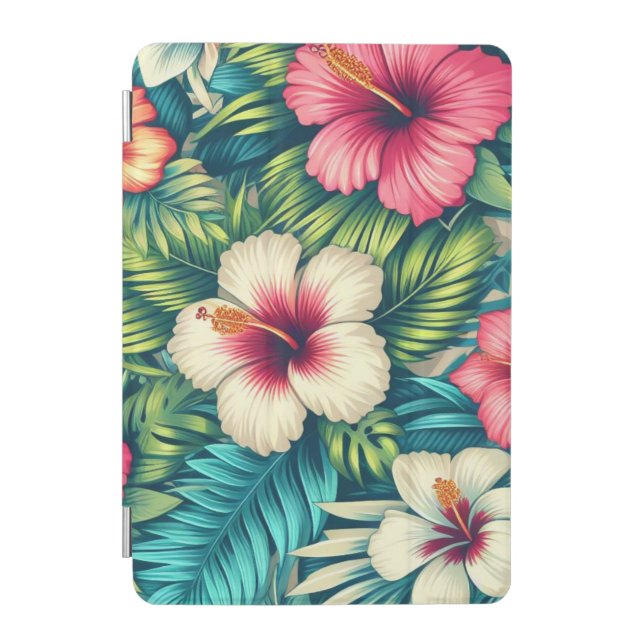 Floral Hawaiian/tropical iPad Mini Cover (Front)