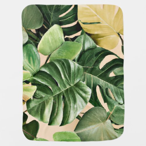 FloralHawaiianTropical leaf Baby Blanket