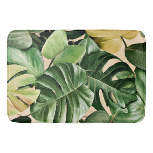 FloralHawaiianTropical leaf Bath Mat