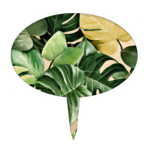 Floral/Hawaiian/Tropical leaf Cake Topper