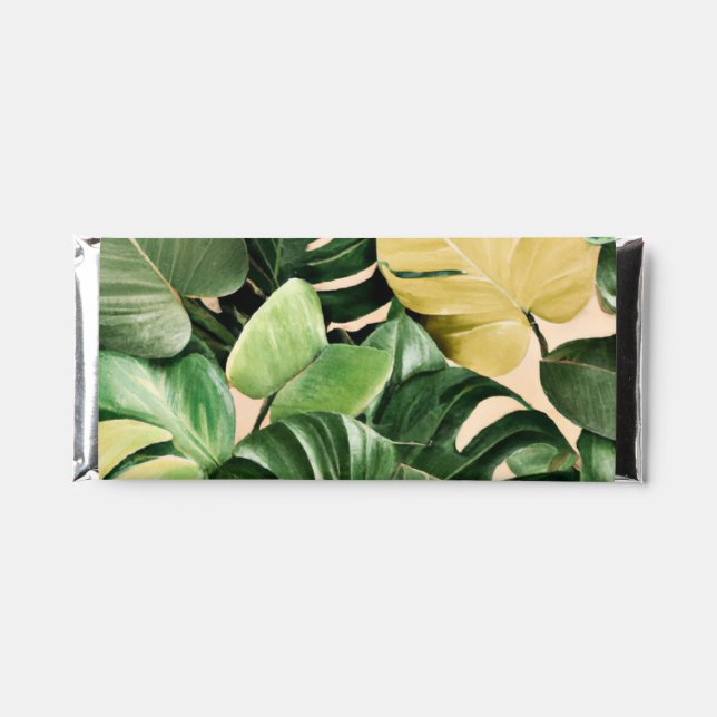 Floral/Hawaiian/Tropical leaf Hershey Bar Favors (Front)