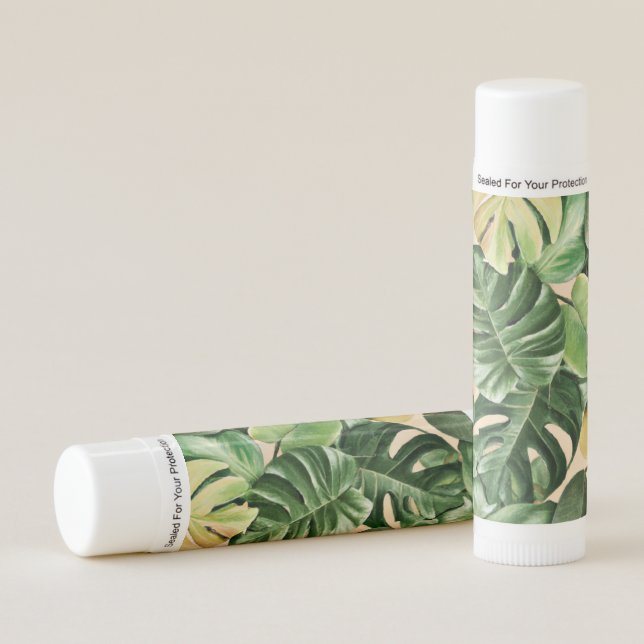 Floral/Hawaiian/Tropical leaf Lip Balm (Front)
