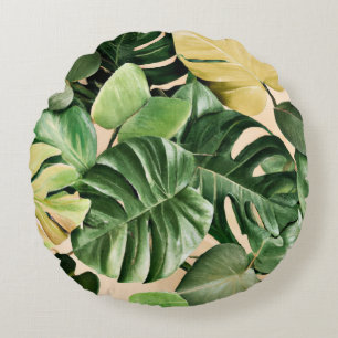 Floral/Hawaiian/Tropical leaf Round Pillow