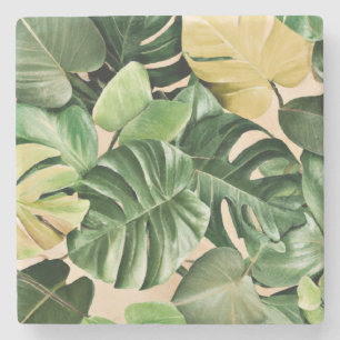 Floral/Hawaiian/Tropical leaf Stone Coaster