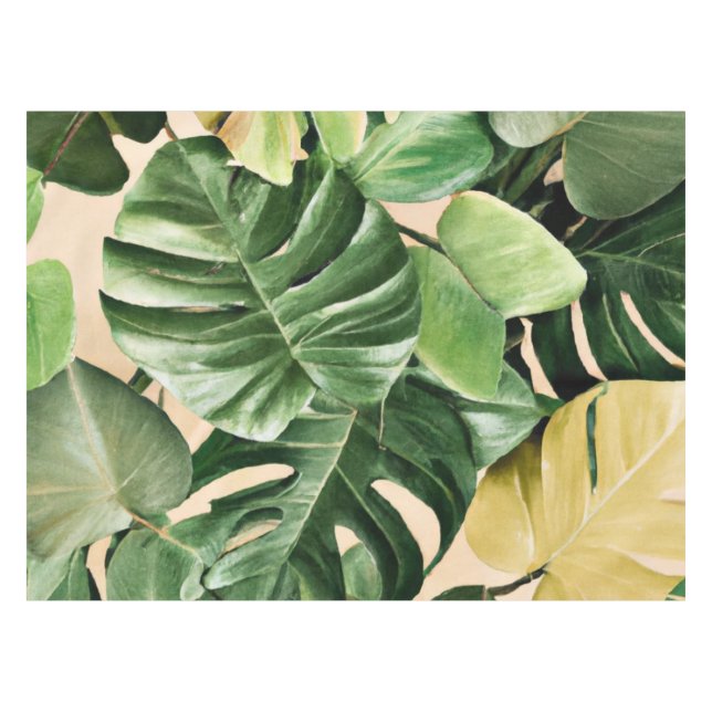 Floral/Hawaiian/Tropical leaf Tablecloth (Front (Horizontal))