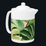 Floral/Hawaiian/Tropical leaf Teapot<br><div class="desc">vacay mode</div>