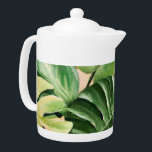 Floral/Hawaiian/Tropical leaf Teapot<br><div class="desc">vacay mode</div>