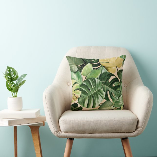 Floral/Hawaiian/Tropical leaf Throw Pillow (Chair)