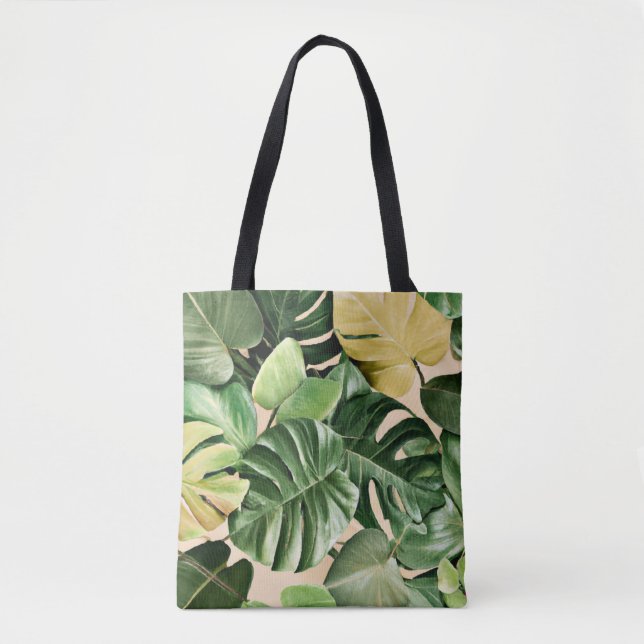 Floral/Hawaiian/Tropical leaf Tote Bag (Front)
